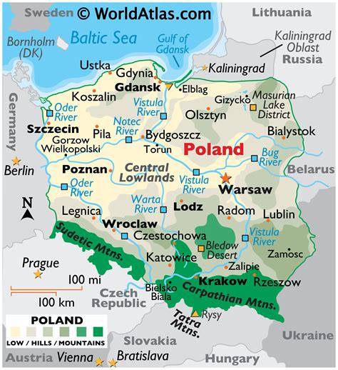 Poland Map / Geography of Poland / Map of Poland - Worldatlas.com