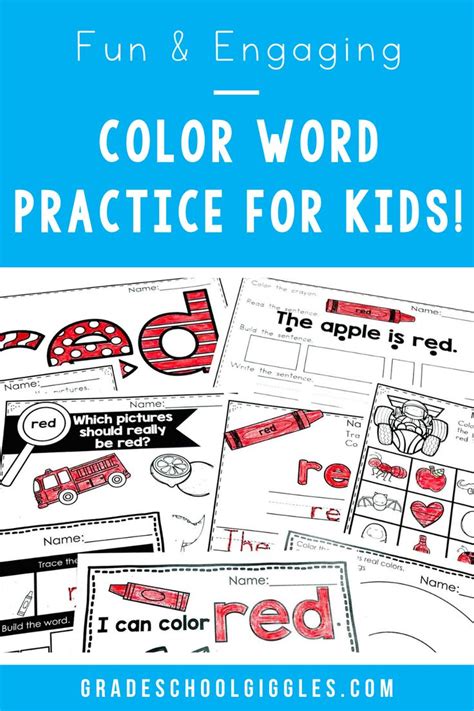 Image result for Learning Color Words Worksheets