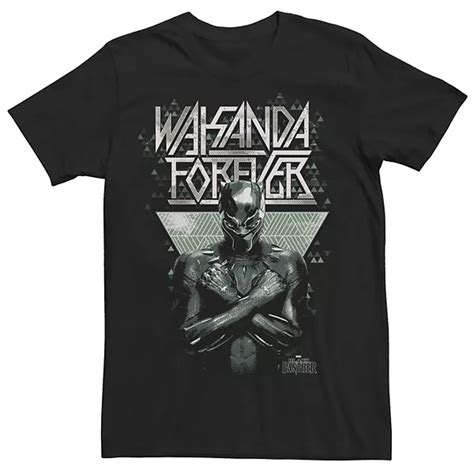 Men's Marvel Black Panther Wakanda Forever Pattern Graphic Tee