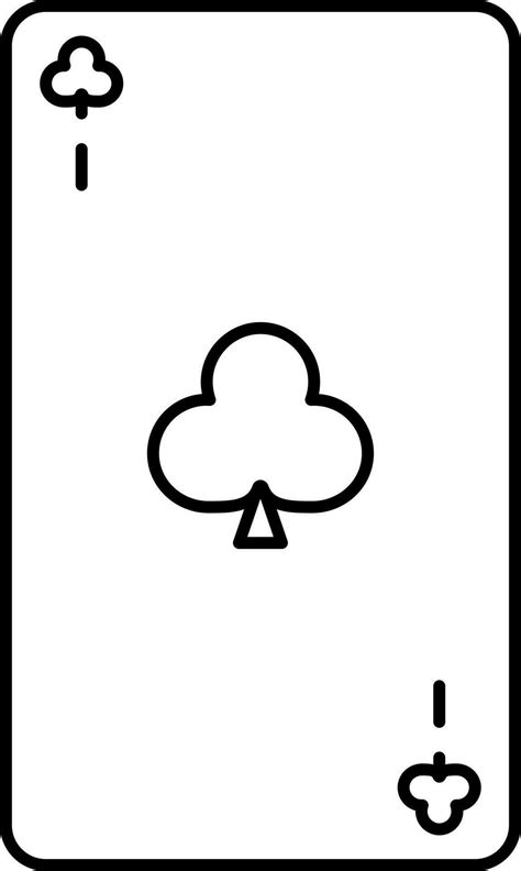 Club Playing Card Icon In Line Art. 24146779 Vector Art at Vecteezy