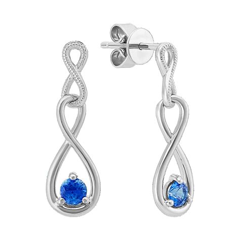 Infinity Kentucky Blue Sapphire Earrings in Sterling Silver | Shane Co.