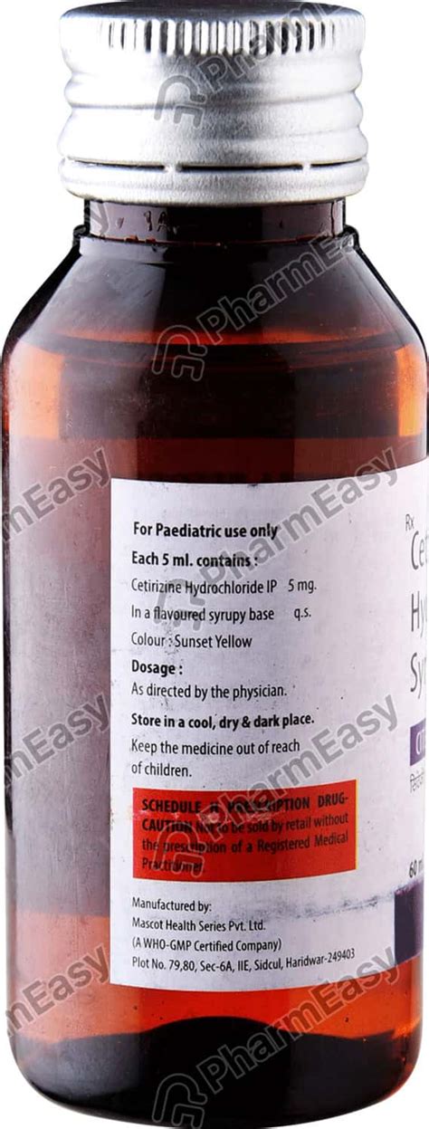 Citephi 5 MG/5ML Syrup (60): Uses, Side Effects, Price & Dosage | PharmEasy