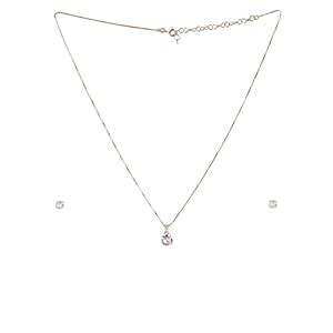 Buy Zavya 925 Sterling Silver Jewellery Set Sensational Solitaire Rose ...