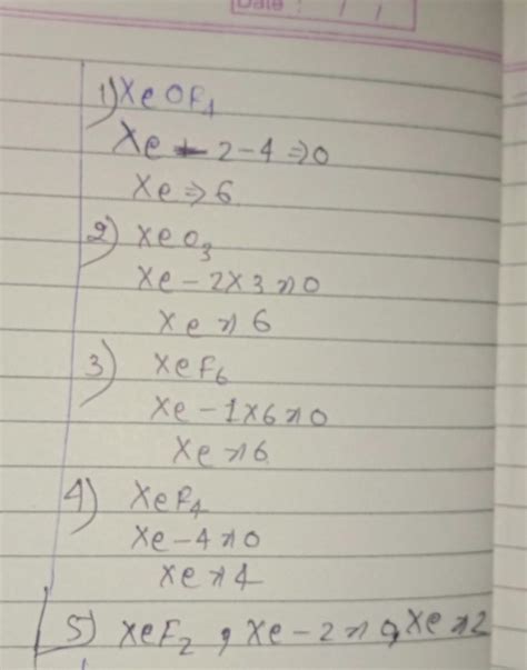what is the oxidation state of xenon in the following. Xeof4,xeo3,xef6 ...