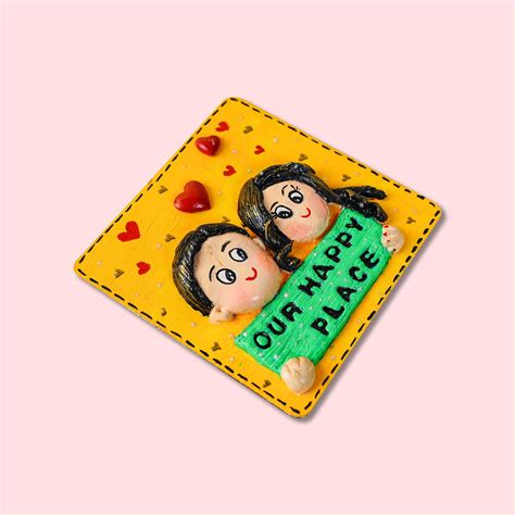 Buy Handcrafted Personalized Couples Magnet Online On Zwende