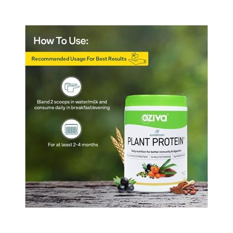 Oziva Superfood Plant Protein Powder for Men and Women 500g