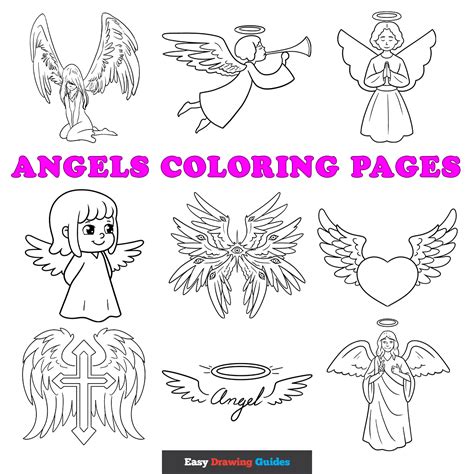 Free Angels Coloring Pages for Kids - 10 Printable Sheets