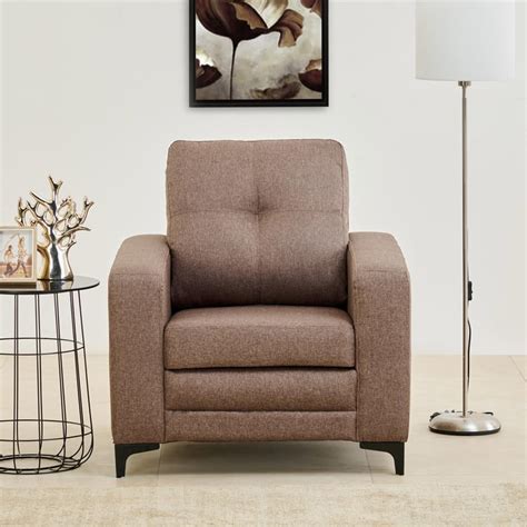 Buy Allen Fabric 1-Seater Sofa - Brown from Home Centre at just INR 27330.0