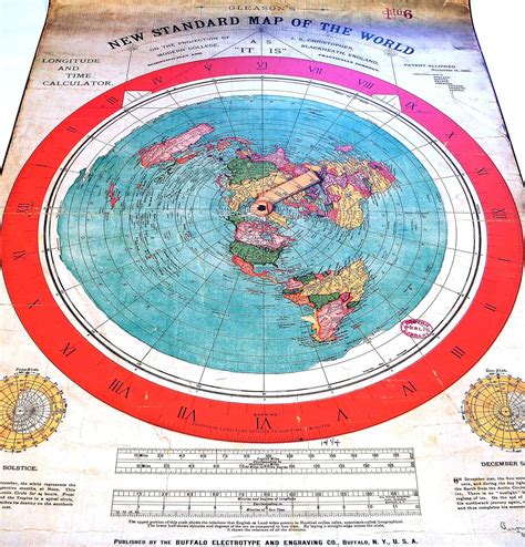 Flat Earth Póster de Gleasons New Standard Map of the World 1892 - Lona ...