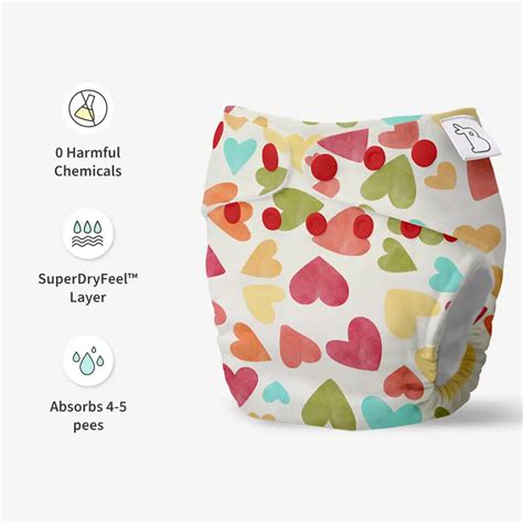 Freesize UNO Cloth Diaper (Hearts Print) - SuperBottoms