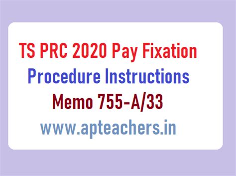 TS PRC 2020 Pay Fixation Procedure Instructions Memo 755-A/33 ...