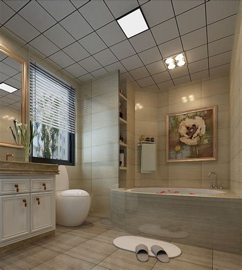 简欧风格四居室卫生间瓷砖装修效果图大全-房天下装修效果图