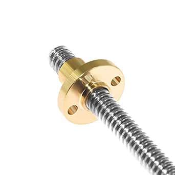 CHUANGNENG T8 Tr8x8 Lead Screw 500mm and Brass Nut Acme Thread, 2mm ...