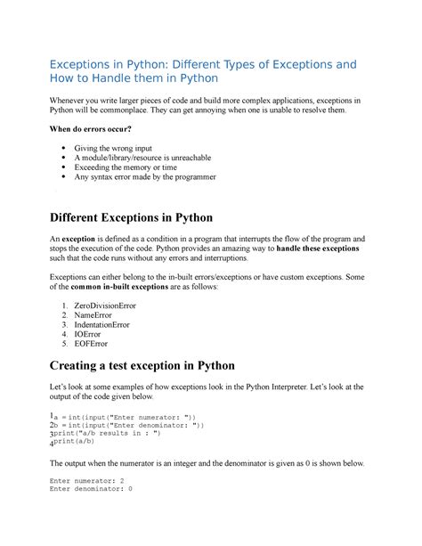Exceptions in Python Examples 的图像结果