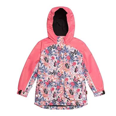 Printed 3 In 1 Spring Rain Set Pink & Blue Butterflies & Black Texture