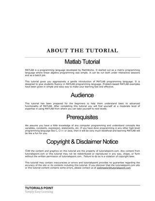 Image result for MATLAB Tutorial PDF