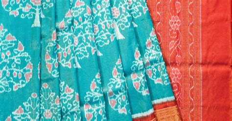 Sambalpuri Silk Ikat Tissue Sky Blue Saree | Kankatala