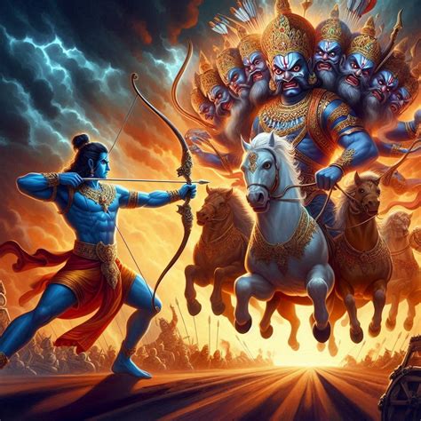 Epic Battle of Ramayana | Lord Rama vs Ravana | Mythological Showdown in Stunning Art