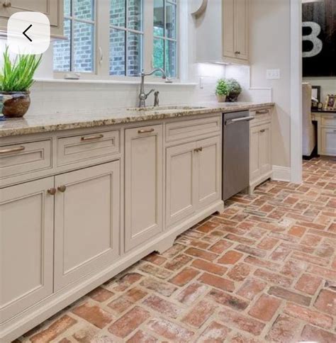 Ideal Look for Kitchen Floor | Brick floor kitchen, Brick tiles kitchen ...