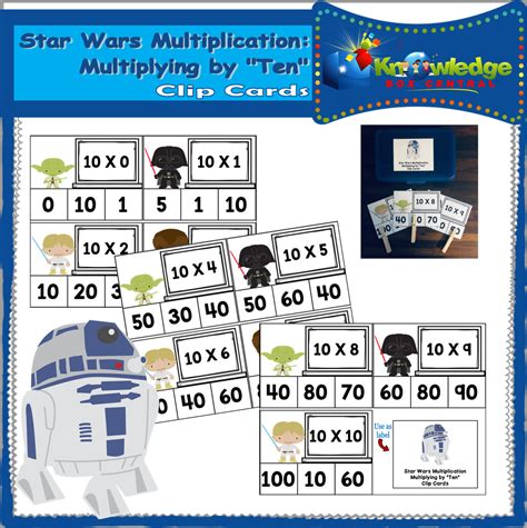 Star Wars Multiplication: Multiplying By TEN Clip Cards