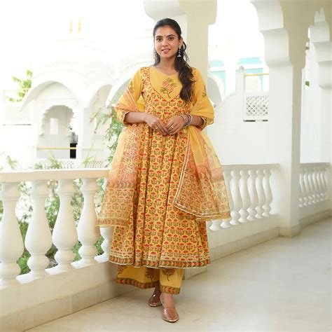 Indian Yellow Orange Suit Set