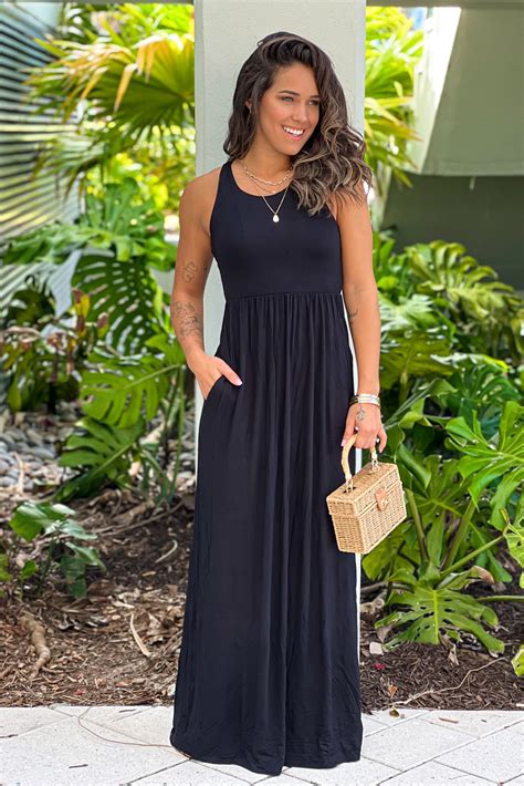 Casual Black Maxi Dress