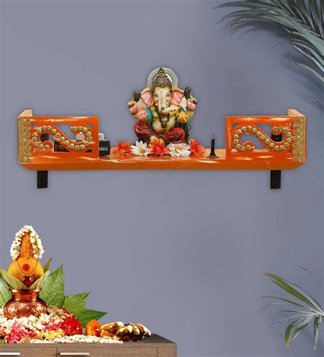 Kesar Wall Hanging Wooden Home Shelf temple for Pooja | DDASSWT131SHELF ...