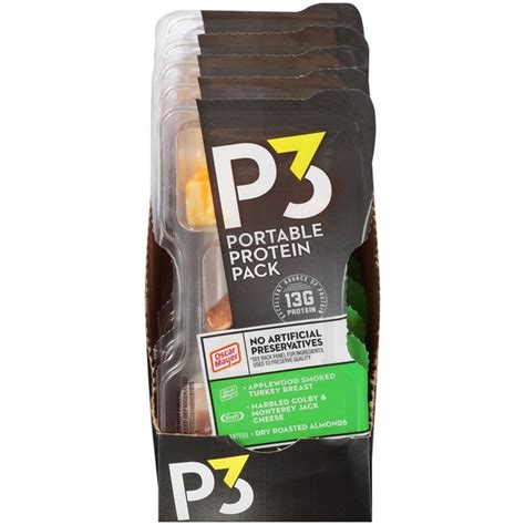 P3 Protein Pack, Portable, Turkey, Almonds, Colby Jack (1 each ...
