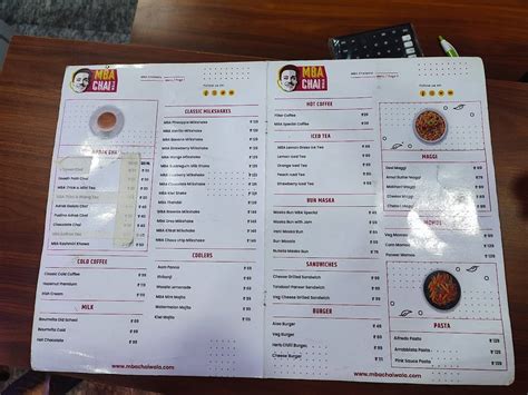 Menu at MBA Chaiwala Bangalore, Bengaluru