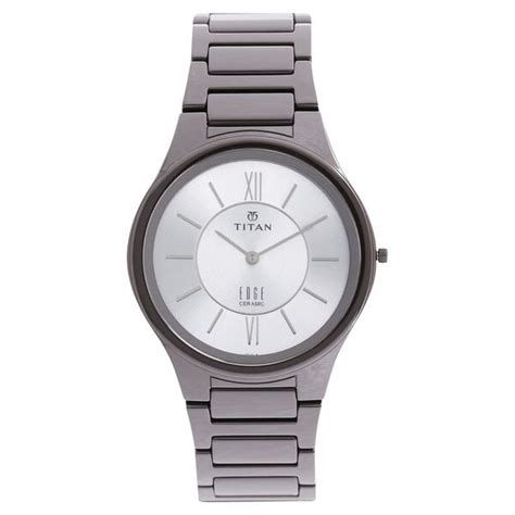 Buy Online Titan Edge Ceramic Quartz Analog Silver Dial Grey Ceramic ...