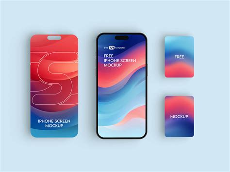 Free Multiple Screens iPhone 15 App UI Mockup PSD Set - Good Mockups
