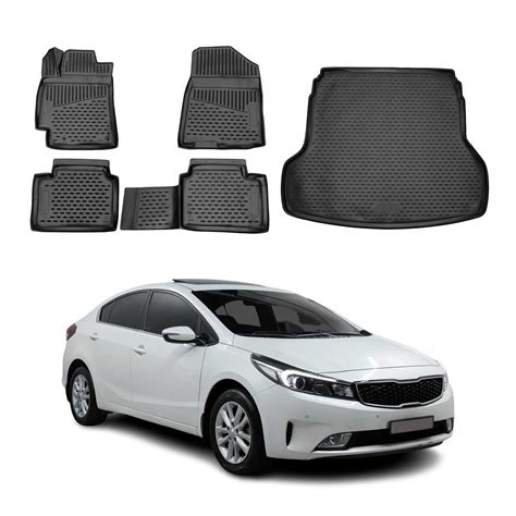 2019-2024 Kia Forte Floor Mats & Cargo Liner Full Set All Weather Blac ...