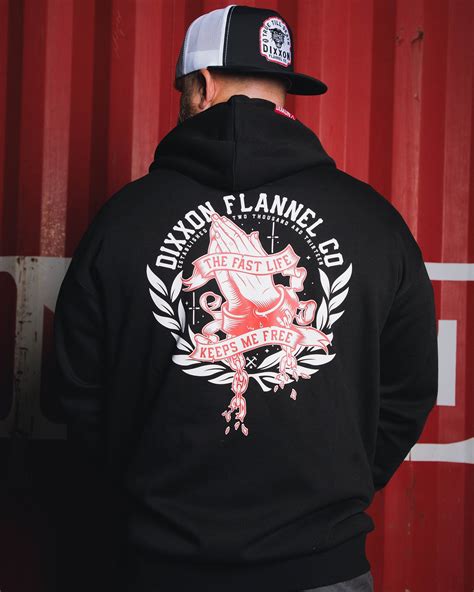 Men's Red & White Otto Zip Up Hoodie - Black | Dixxon Flannel Co.