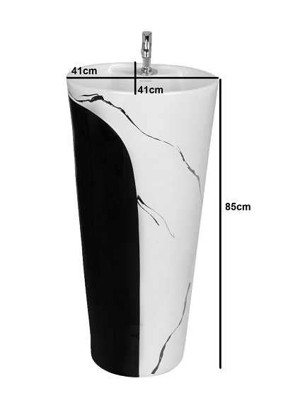 Buy Belmonte One-Piece Designer Wash Basin - Black & White, Glossy ...
