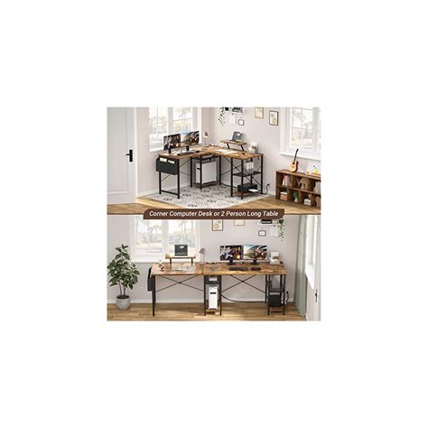 Buy Aheaplus L Shaped Desk with Outlet and USB Charging Port, L-Shaped ...