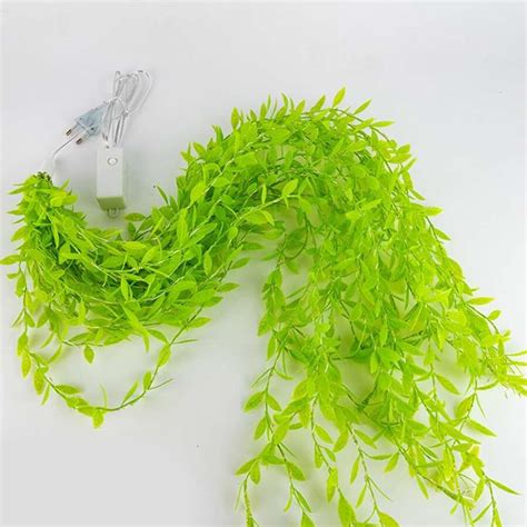 Artificial Leaf Curtain LED String Light, 100 LEDs, 8 Modes, Remote ...