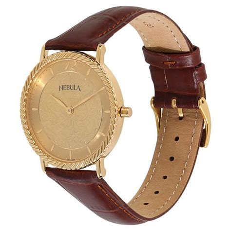 Buy Online Titan Nebula Vintage 18k Gold Analog Leather Strap Watch for ...