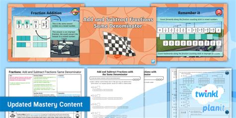 👉 Resources and Lesson Plans Adding and Subtracting Fractions