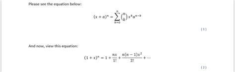 Image result for Equation Numbering Word