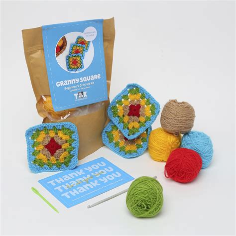 TOK THE ORIGINAL KNIT Beginner's Crochet Kit- Granny Square ...