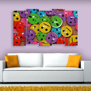 inephos Multiple Frames Smileys Wall Painting Digital Reprint 30 inch x ...
