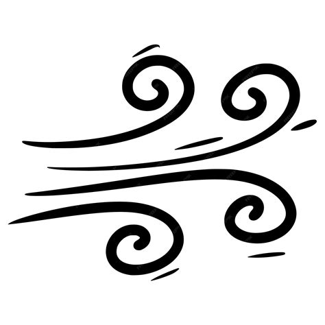 Doodle sketch style of wind gust cartoon hand drawn illustration for ...