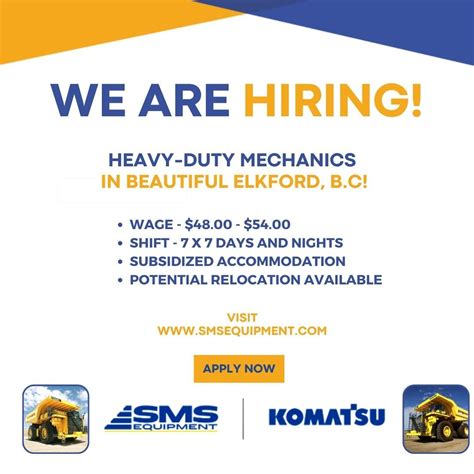 SMS Equipment Inc. on LinkedIn: Exciting employment opportunities for heavy-duty mechanics or ...