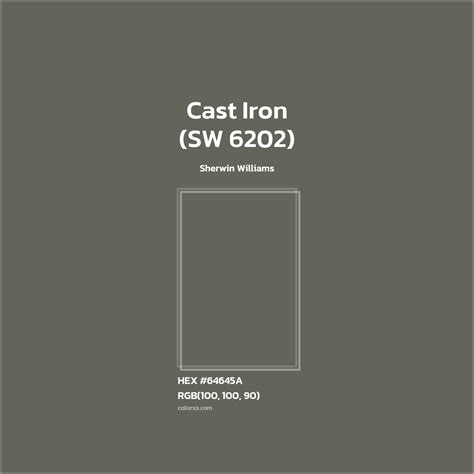 Sherwin Williams Cast Iron (SW 6202) Paint - color codes, matching ...