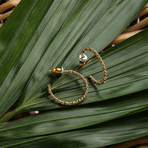 Buy Gold Plated Fancy Textured Hoops Earring - Accessorize India