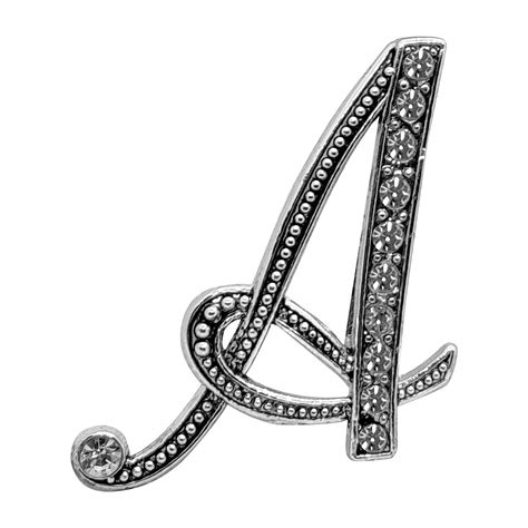 FURE A Initial Metal Brooch (Antique Rhodium) for Men & Women : Amazon ...