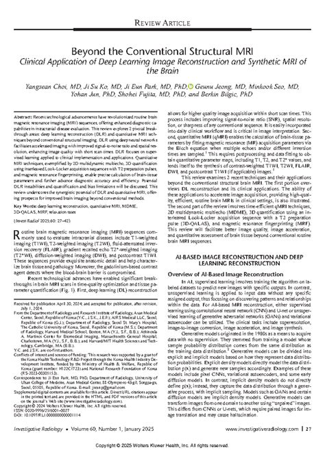 REVIEW ARTICLE: Advancements in Deep Learning MRI Techniques (RAD 101 ...