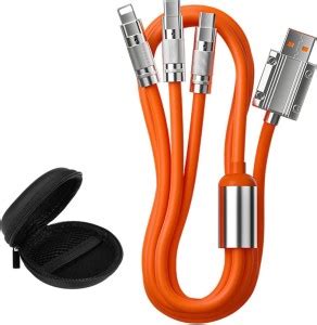 POZUB 120W Triple Fast Charger Type-C Retractable Cable Multi Charger ...