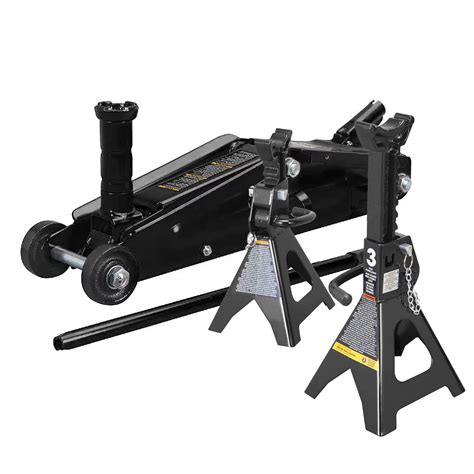 Torin 3 Ton Floor Jack and 3 Ton Jack Stand with Double Locking Combo ...