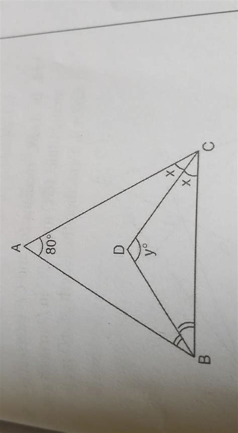 1. In the given figure, A=80°, B = 60°, C=2x°and BDC=y .BD and CD ...